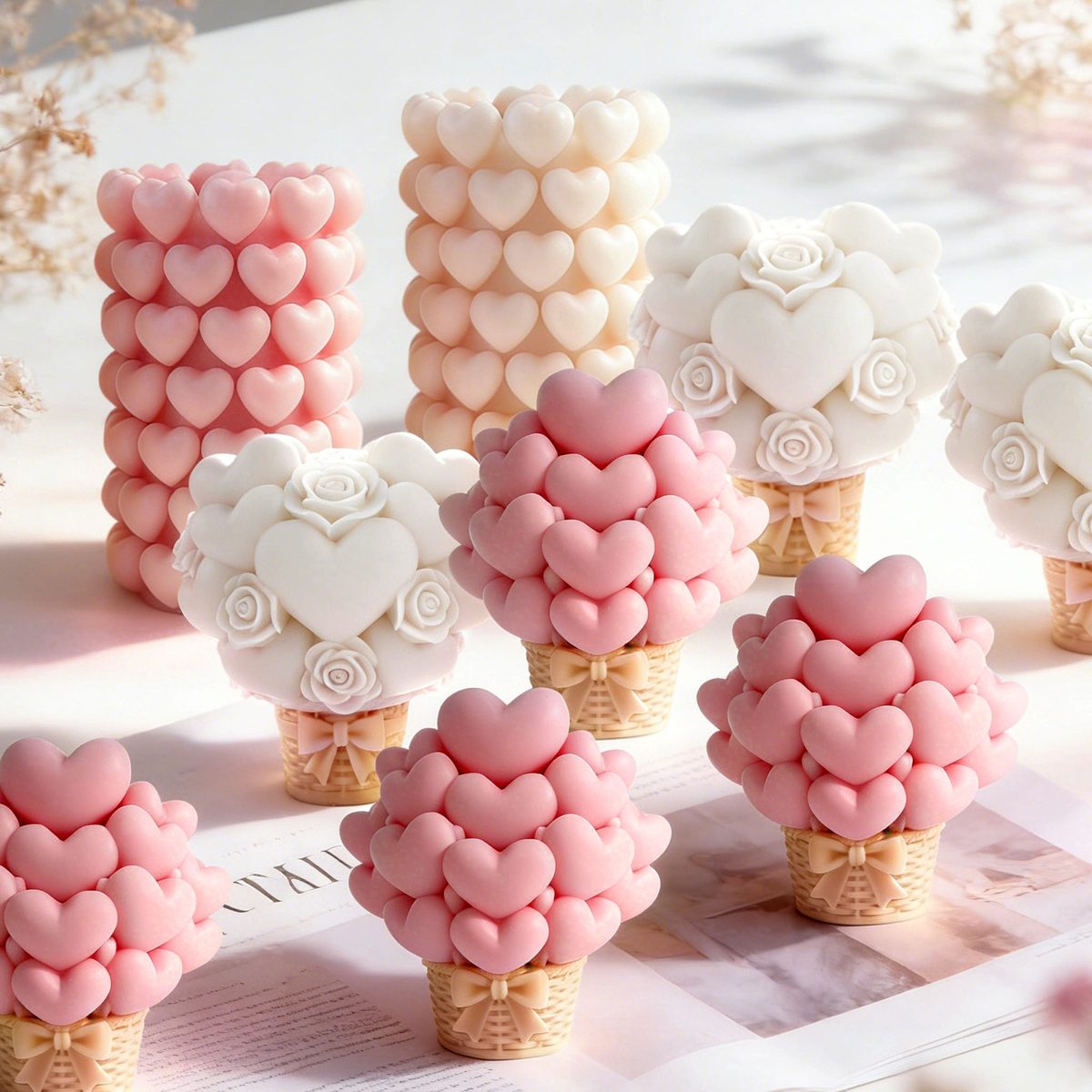 Heart Cylinder Candle mold (RUUIPON-059)