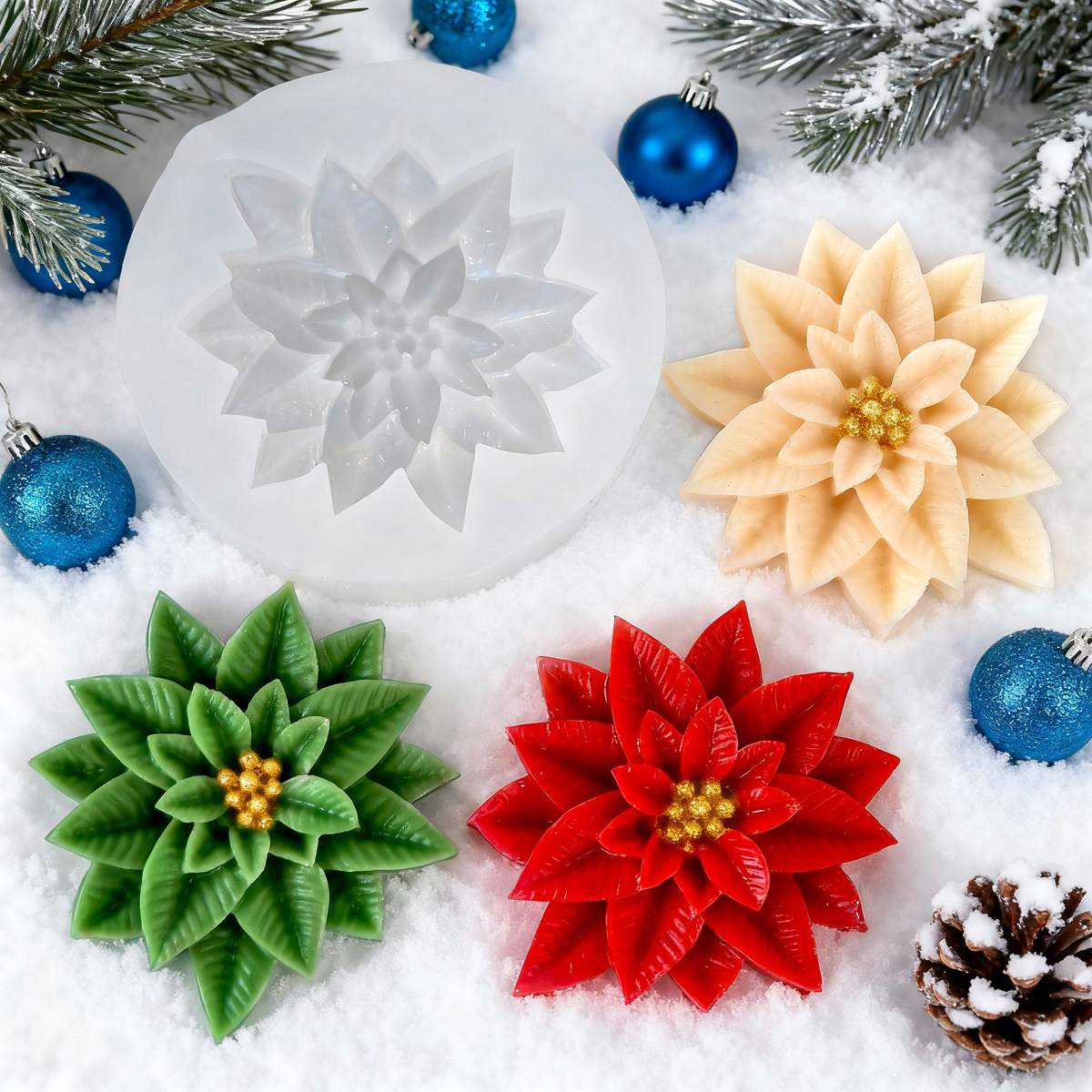 Christmas Holly Leaf Candle mold (RUUIPON-061)