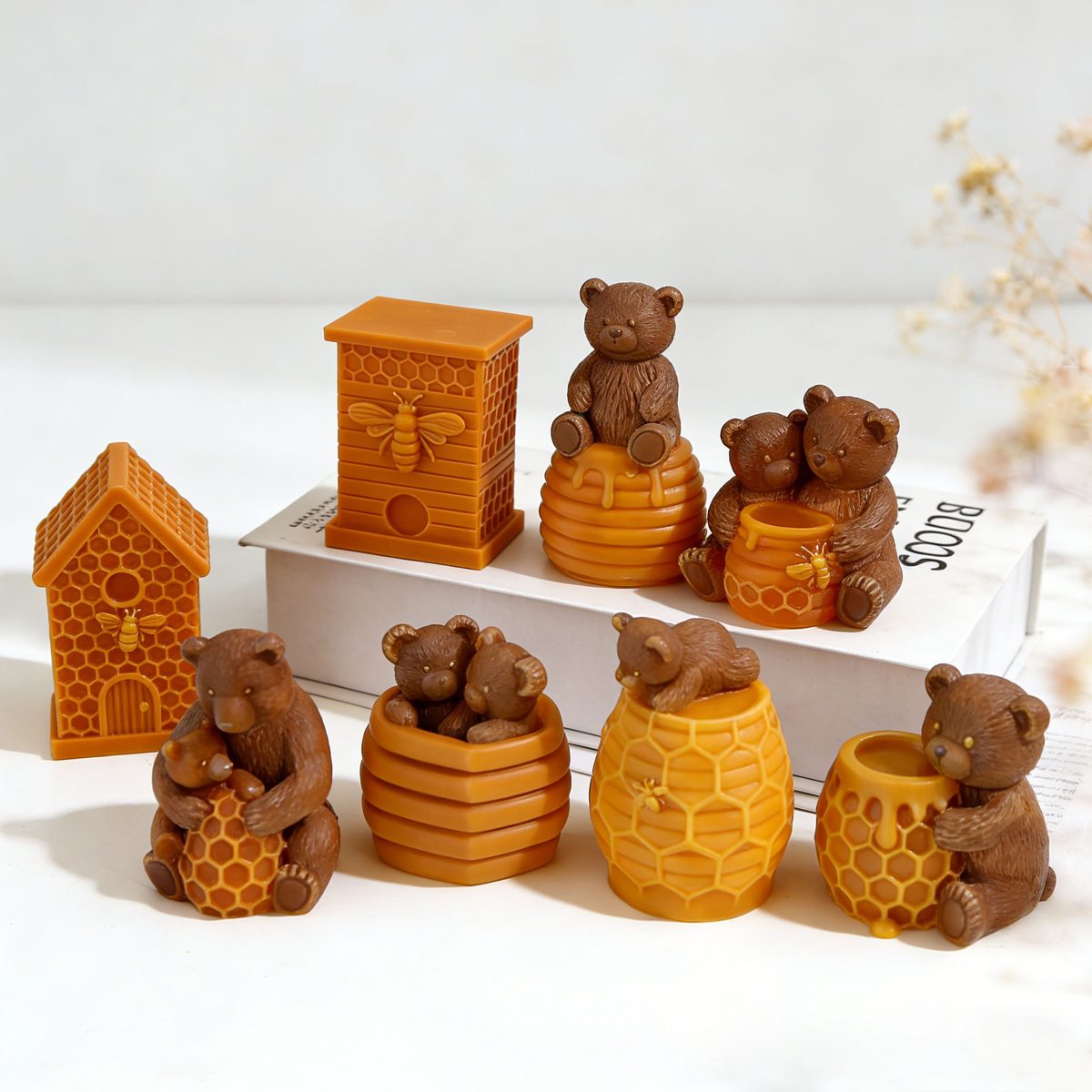 Bear Honeycomb Candle mold (RUUIPON-105)