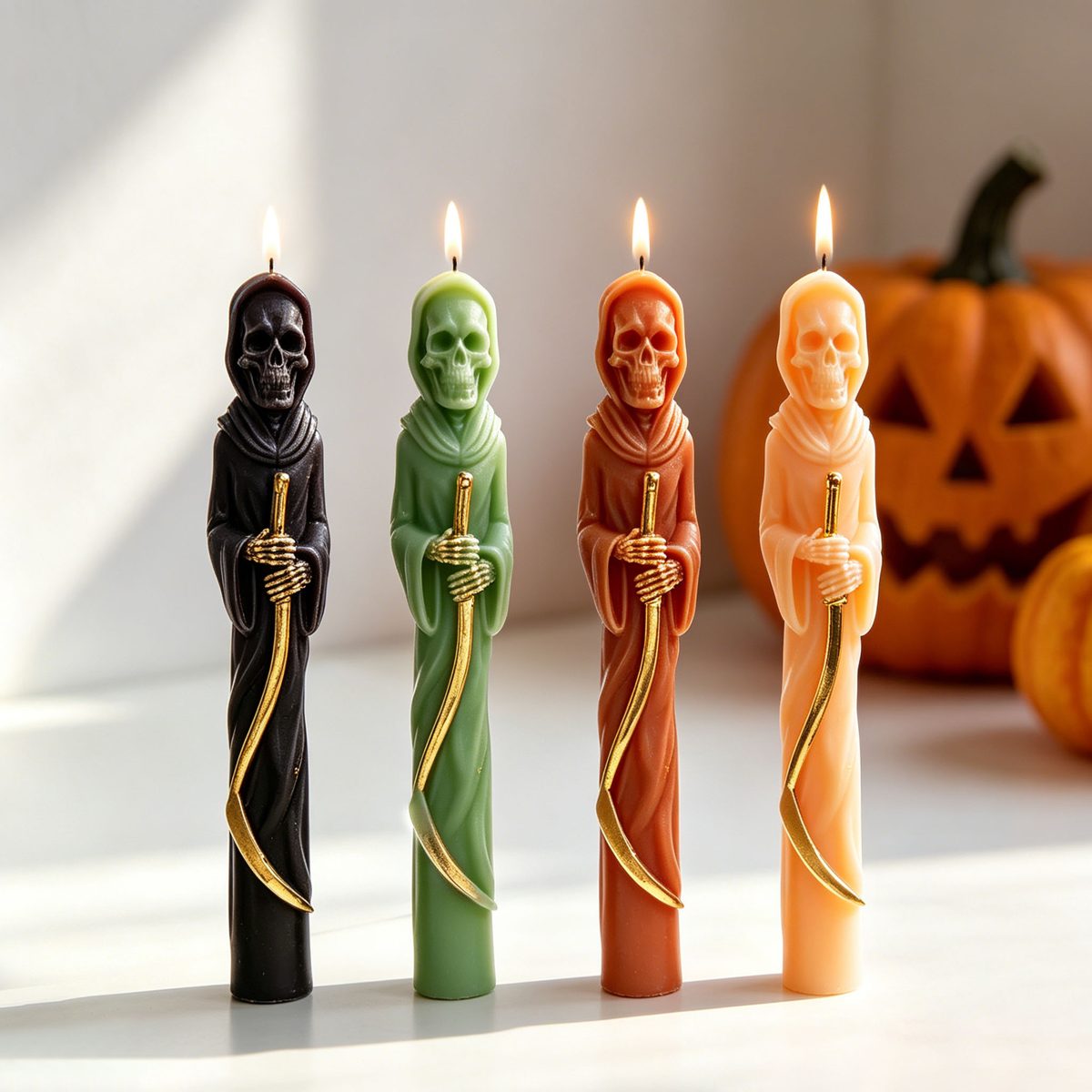 Skull Taper Candle mold (RUUIPON-137)