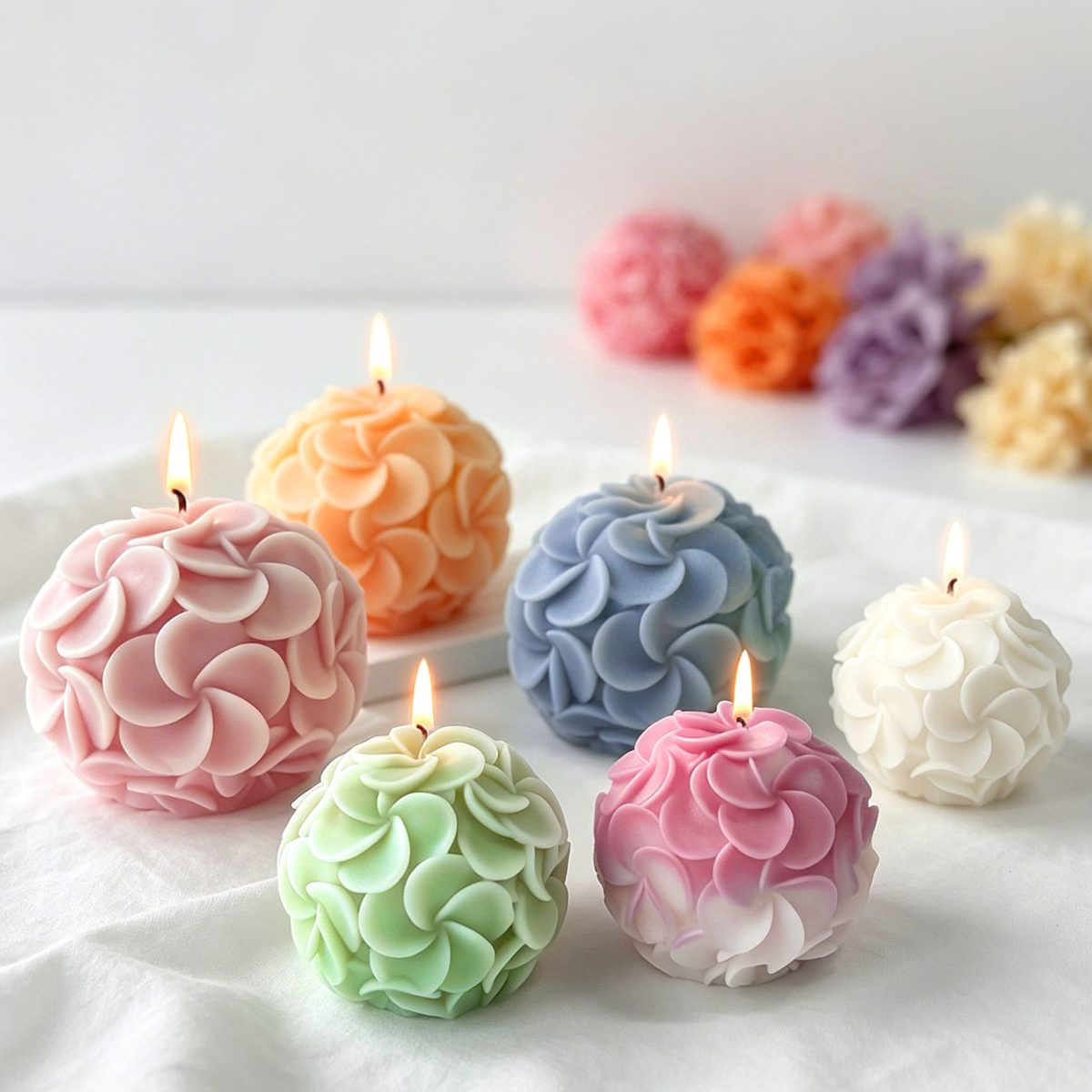 Flower Ball Egg Candle mold (RUUIPON-140)