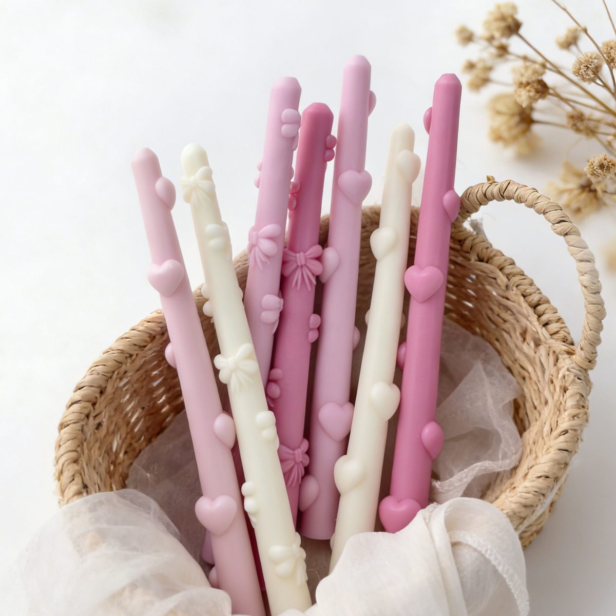 Heart Taper Candle Candle mold (RUUIPON-167)