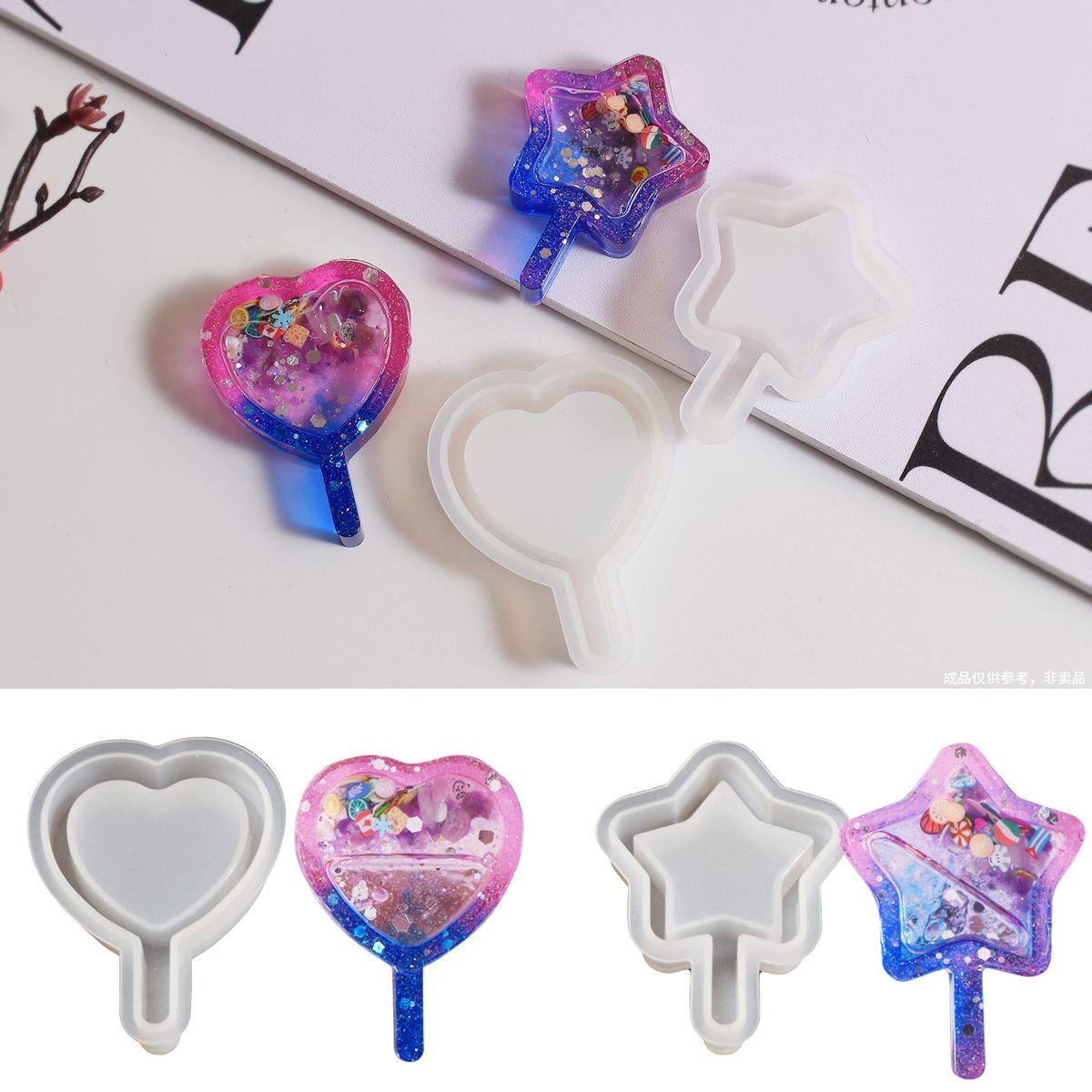 Heart Five Star Pendant mold (RUUIPON-508)