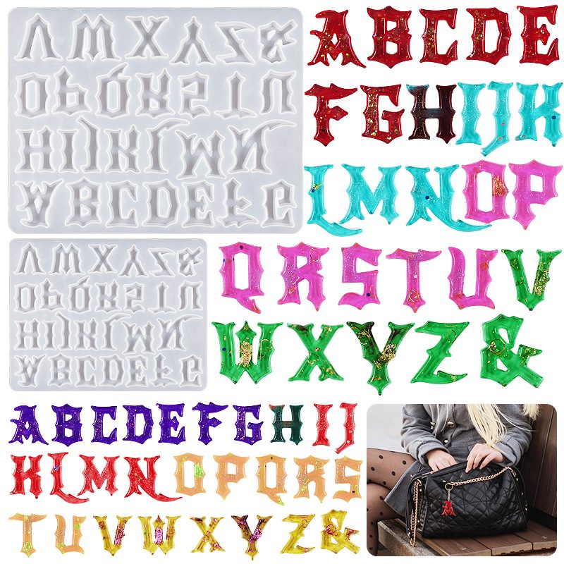 Irregular Alphabet Pendant mold (RUUIPON-523)