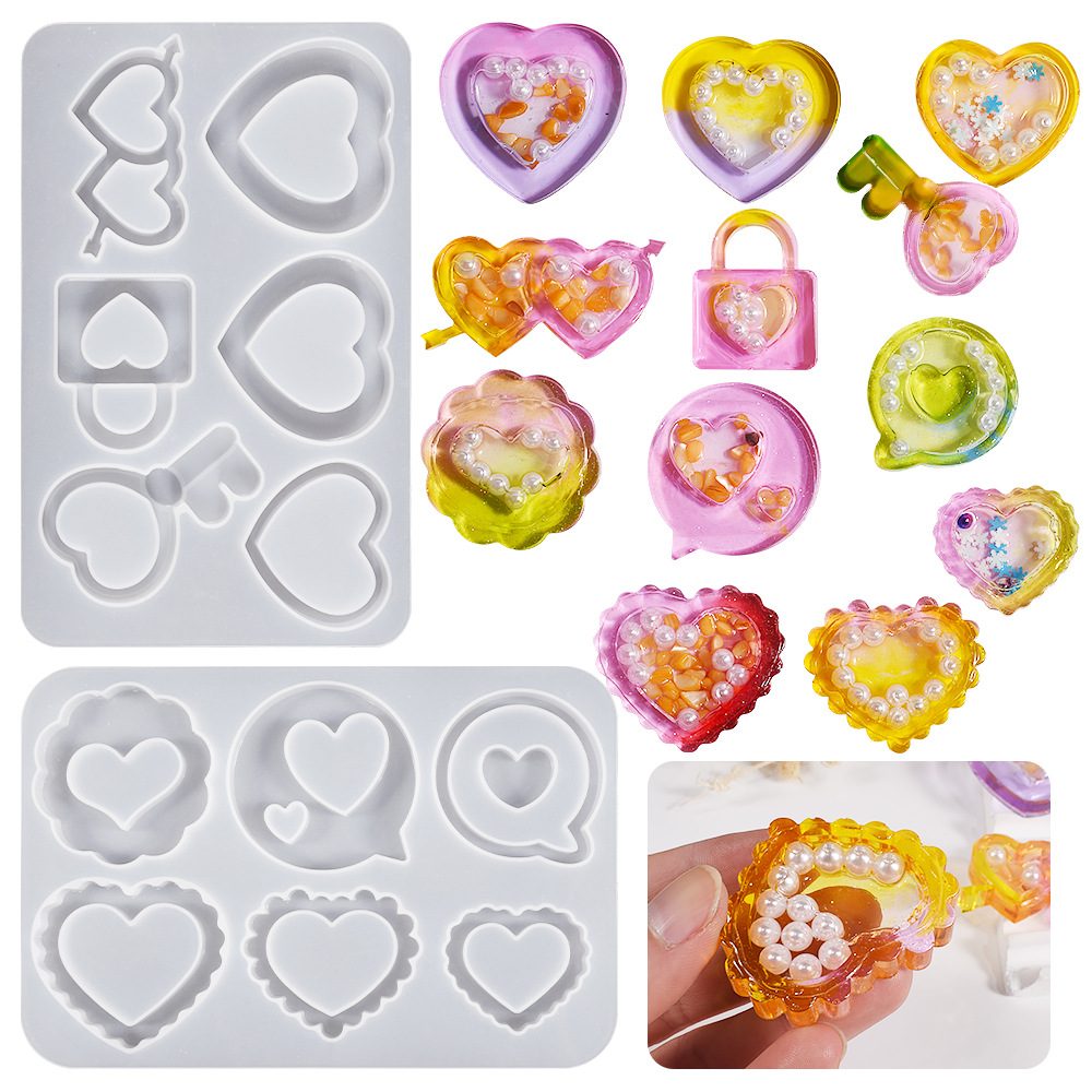 Heart Quicksand Pendant mold (RUUIPON-527)