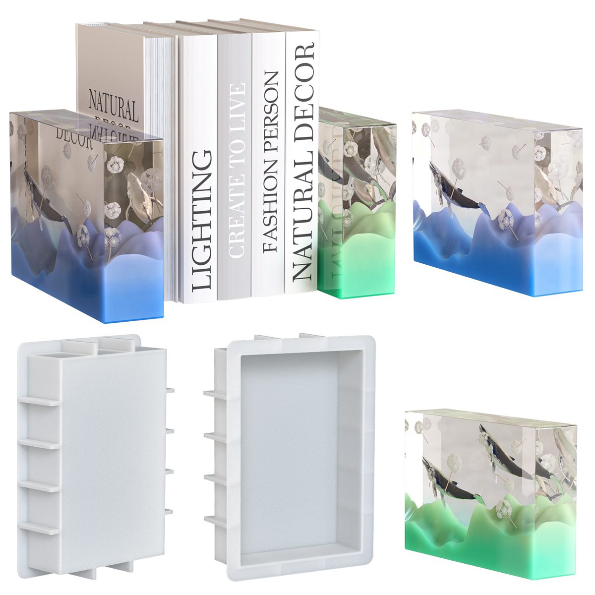 Cuboid Bookend Resin mold (RUUIPON-580)