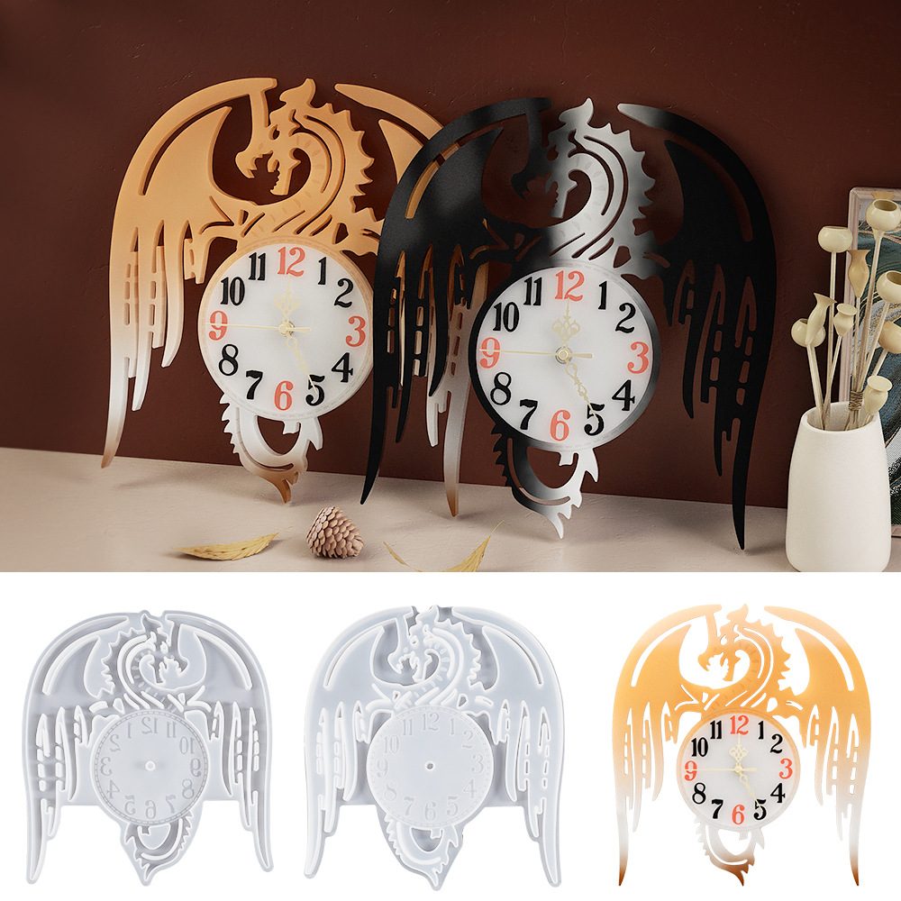 Flying Dragon Clock Arabic Numeral Resin mold (RUUIPON-594)