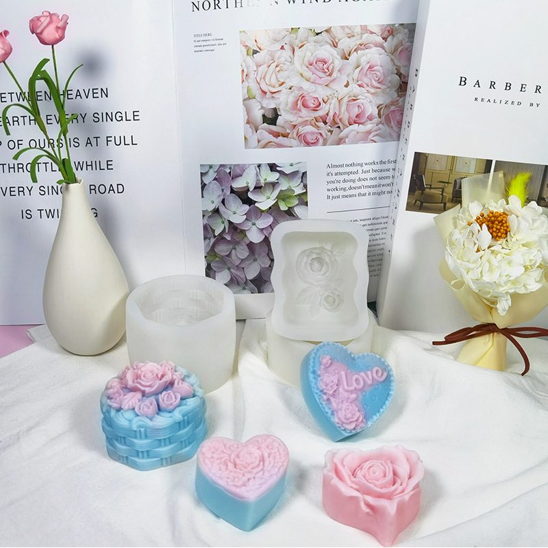 Heart Rose Soap mold (RUUIPON-769)