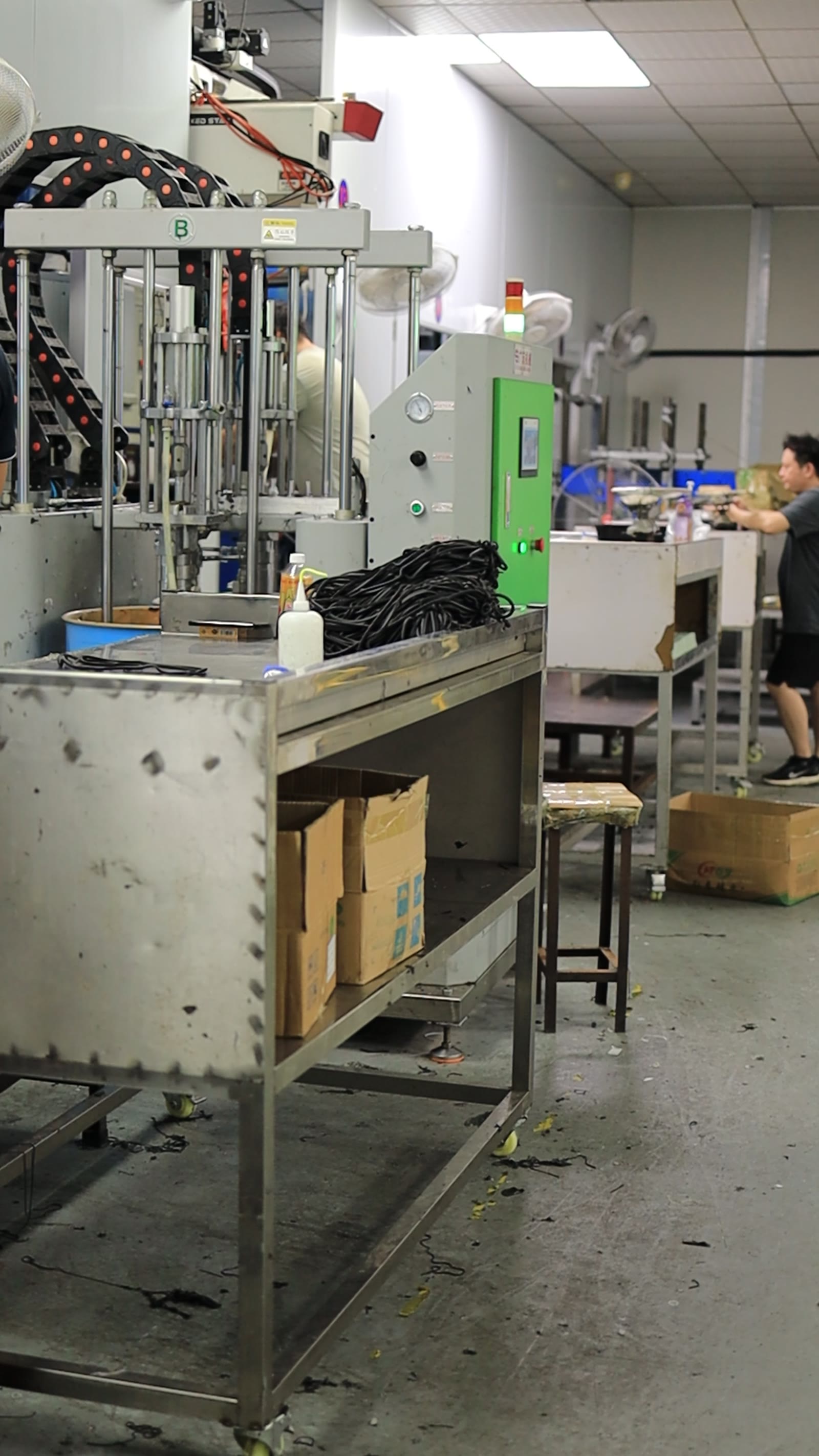 Control station on production equipment at RUUIPON Dongguan silicone mold production base