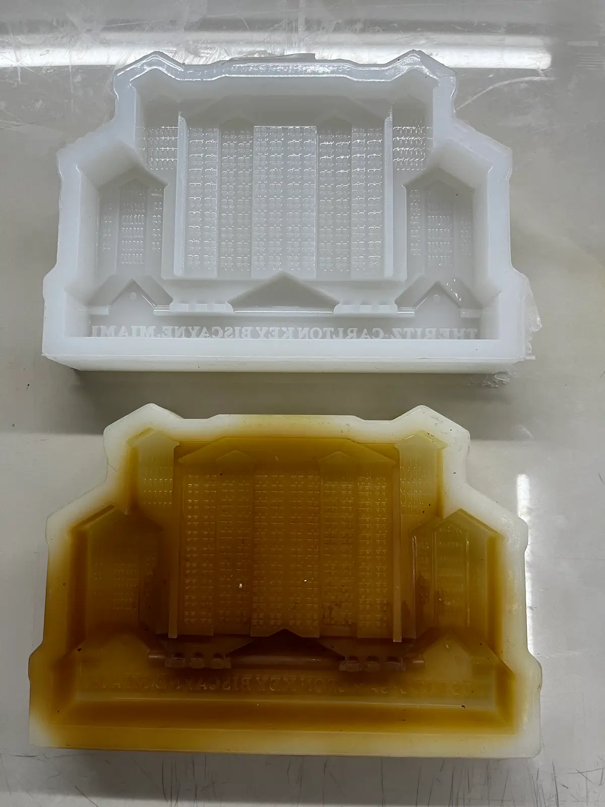 Platinum silicone flexibility related to pour chemistry