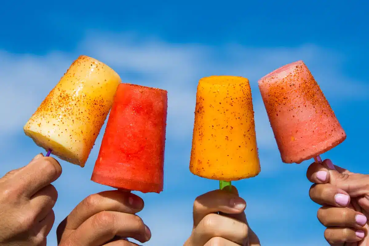 Homemade fruit ice pops on sticks - custom silicone popsicle molds